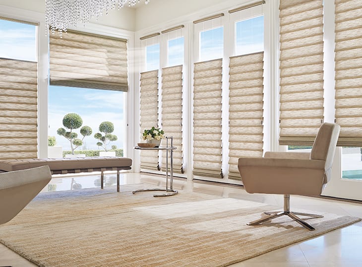 vignette roman shades open concept