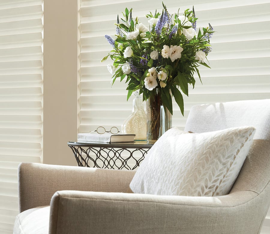 reading room white roman shades Houston TX