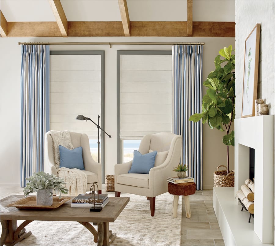 Drapes surrounding window in a Houston home