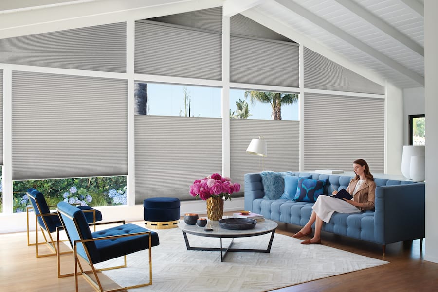 duette honeycomb shades for energy efficiency in Houston home