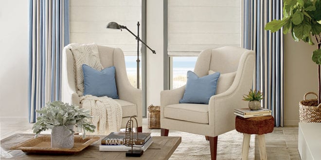 Design Studio window treatments in Houston living room