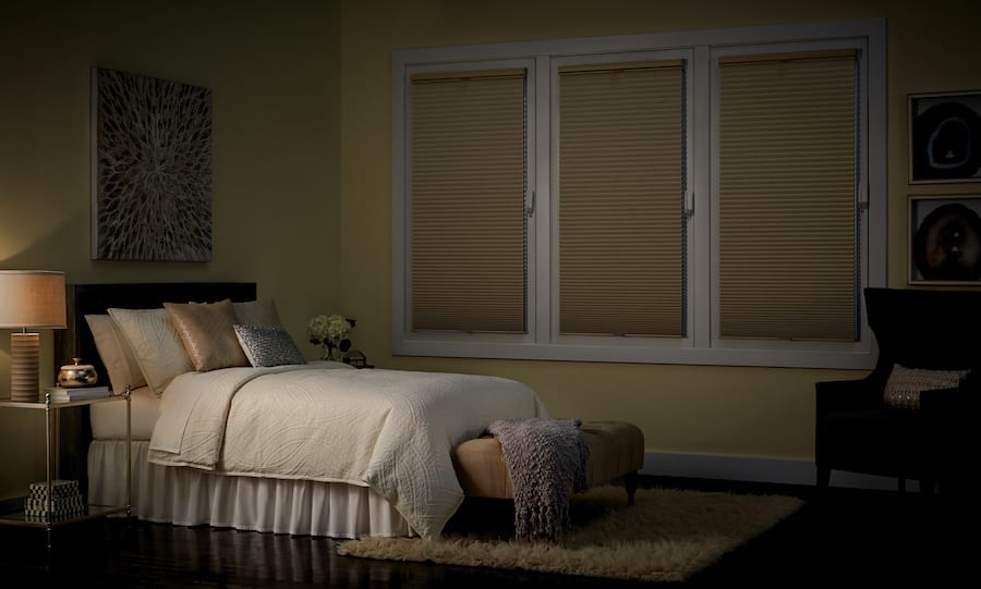 take control of sleep with blackout shades in bedroom Houston TX