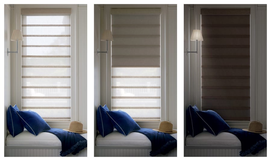 dual shades for a range of light control from light filtering to room darkening Houston TX