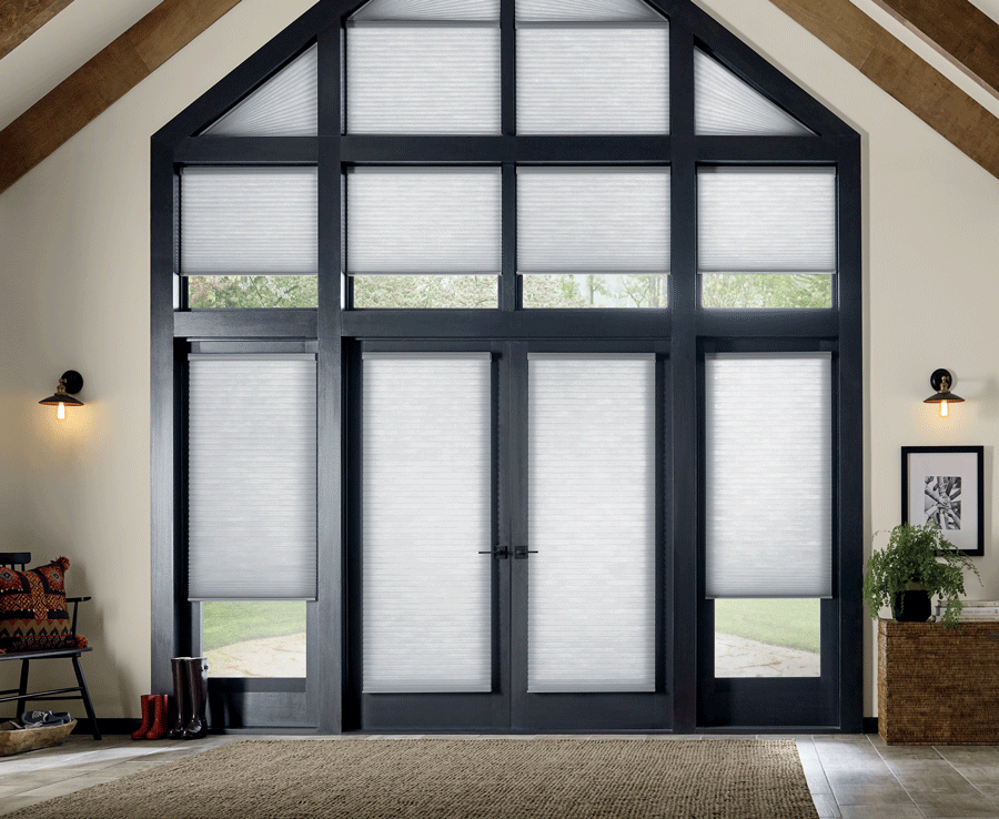 entryway doors and windows with motorized shades Houston TX