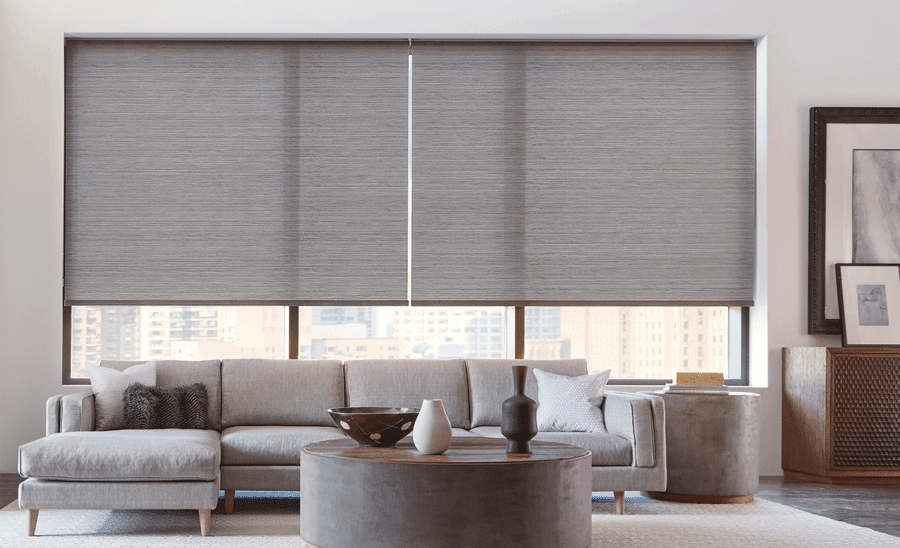 living room roller shades for light control and privacy Woodlands, TX