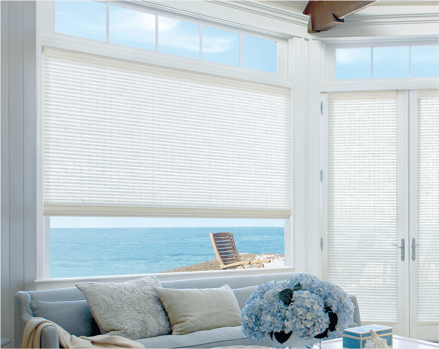 white woven wood shades as best window treatments for doors and matching windows Houston