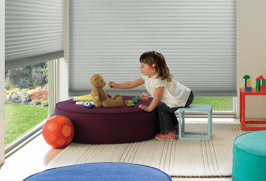 cordless honeycomb shades in child's bedroom Houston TX