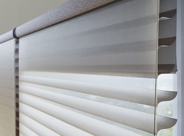 close up of silhouette shades with secondary blackout roller dual shades Memorial TX