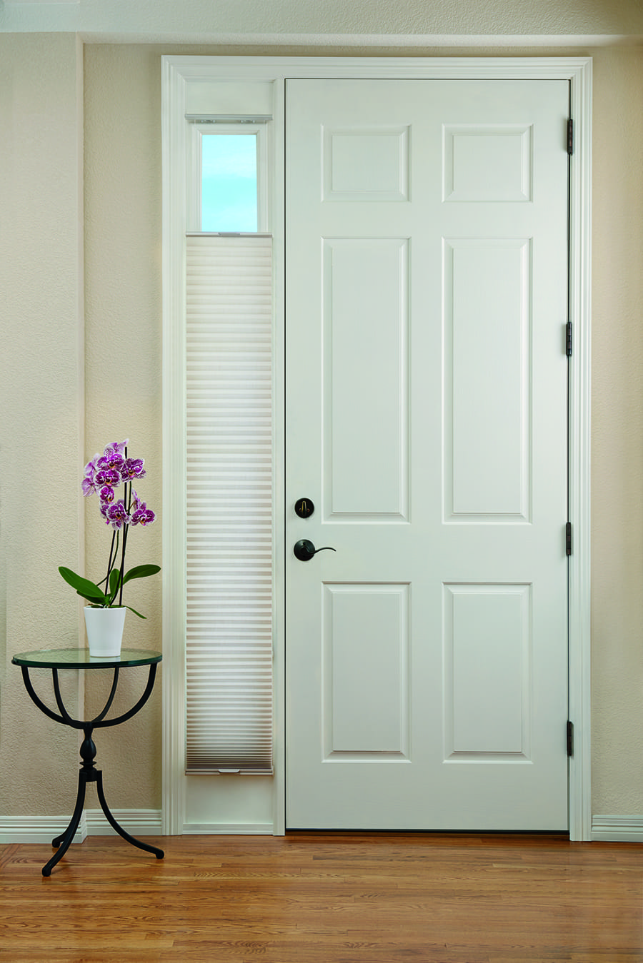 Duette Honeycomb Shades for entryway door