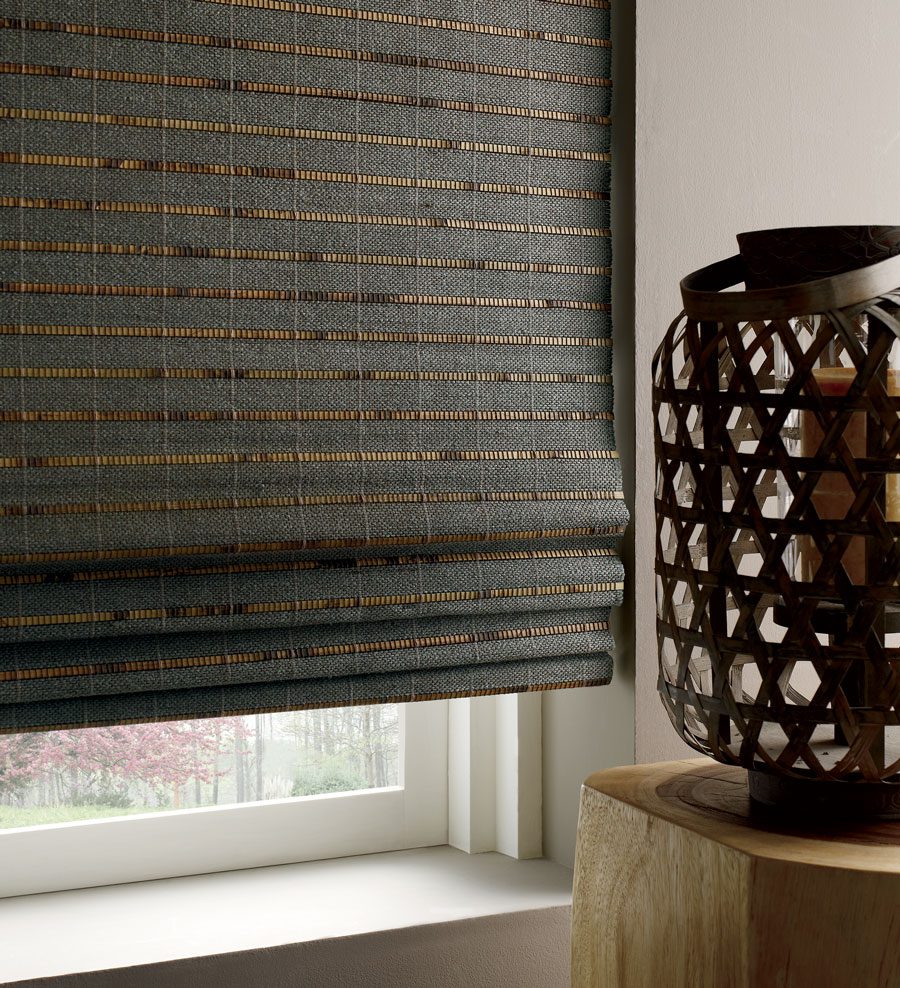 dark fabrics for woven wood shades in the woodlands, TX