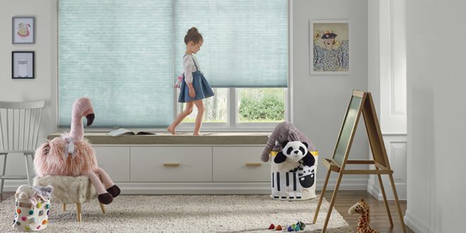 child bedroom with safe window coverings