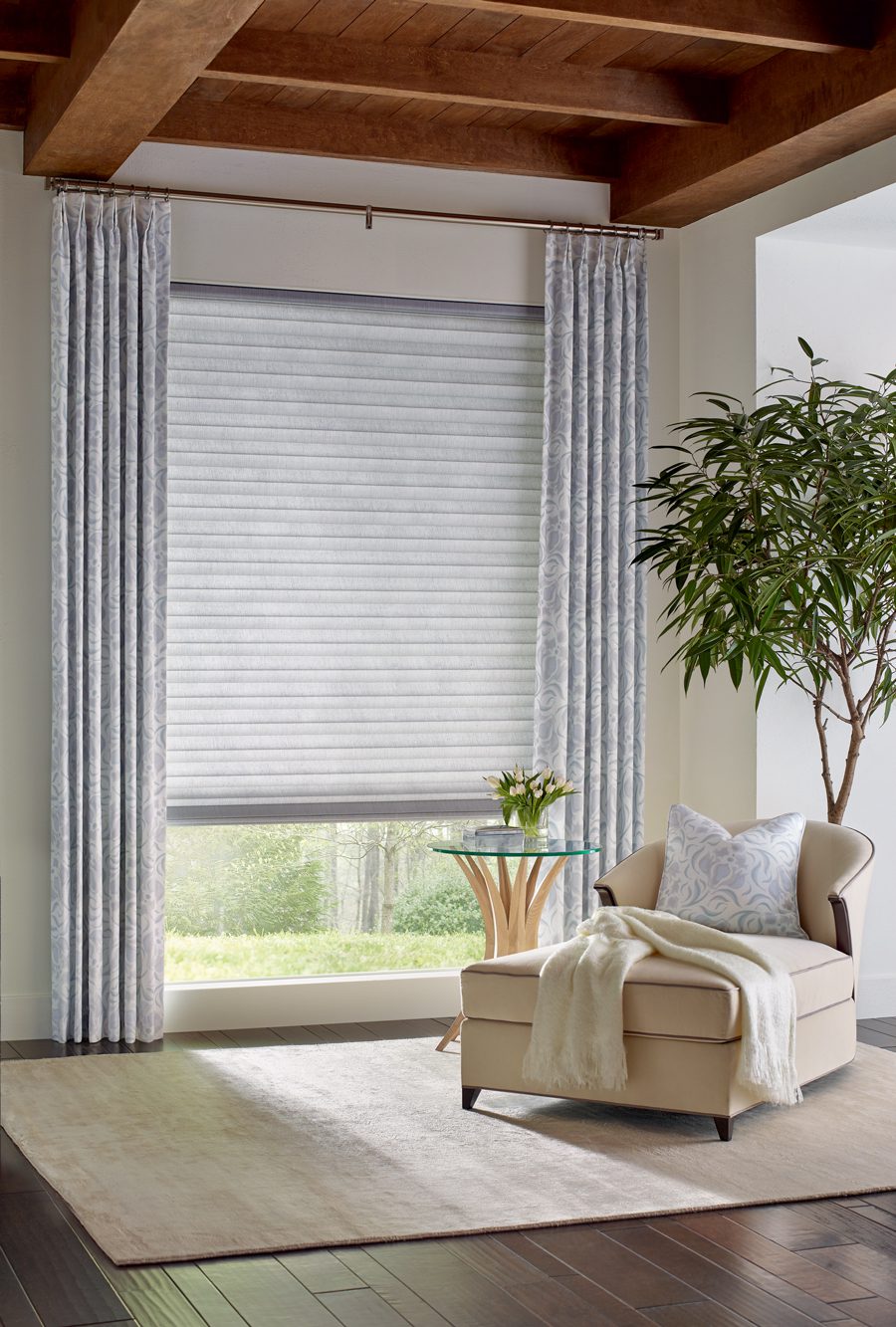 curtains with shades for layered window treatment trend in 2022