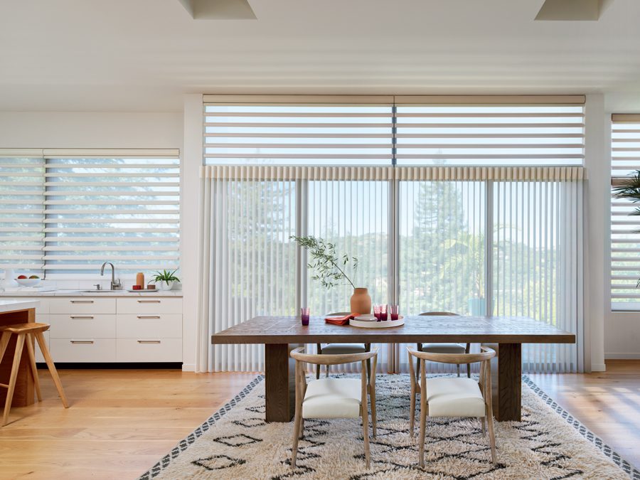 sheer shades on windows and doors in Memorial TX home