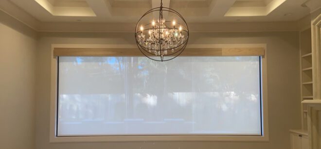 custom roller shades in Houston TX home