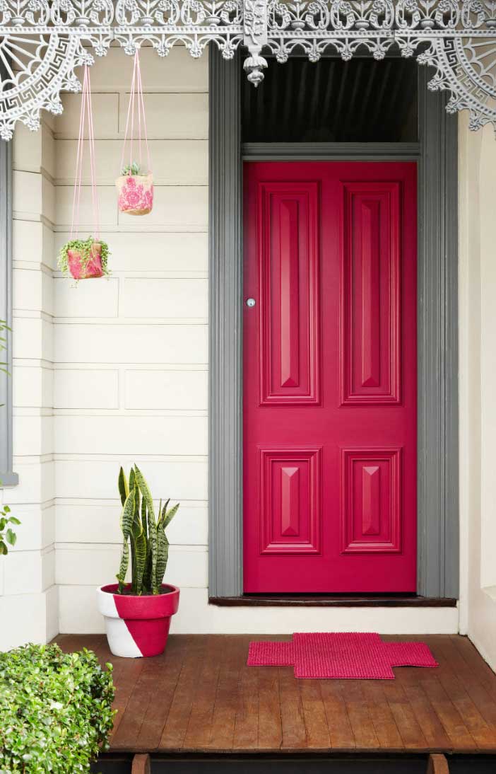 hot pink entry door