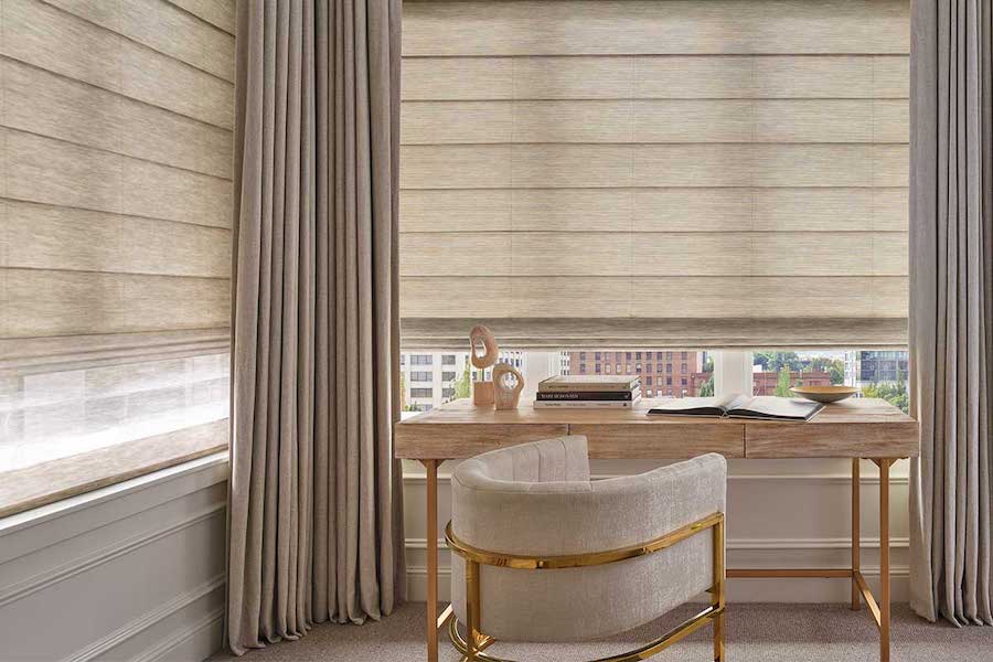 make your space look larger with window coverings that blend in