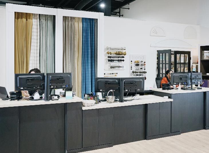 front desk at conroe texas window shade showroom