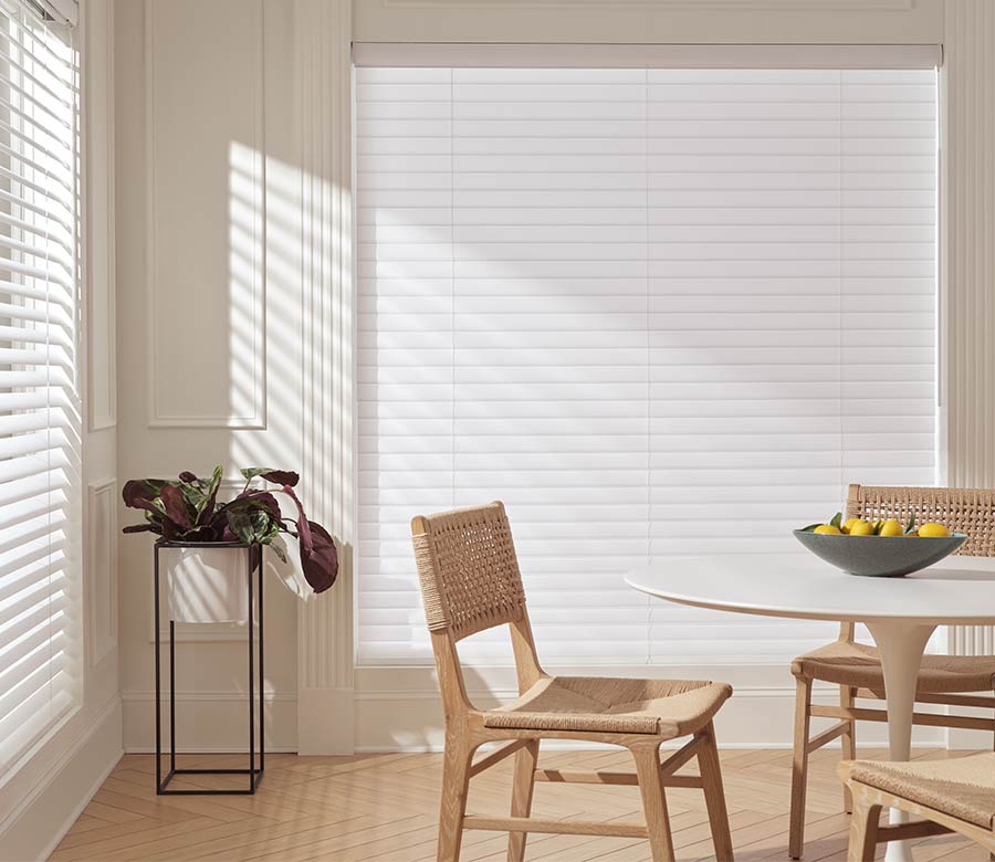 light controlling window shades in dining room