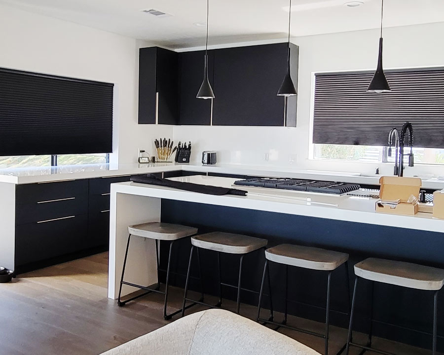 motorized honeycomb shades example project real life for kitchen