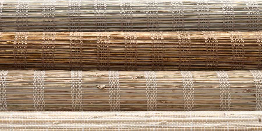 stack of provenance woven window coverings