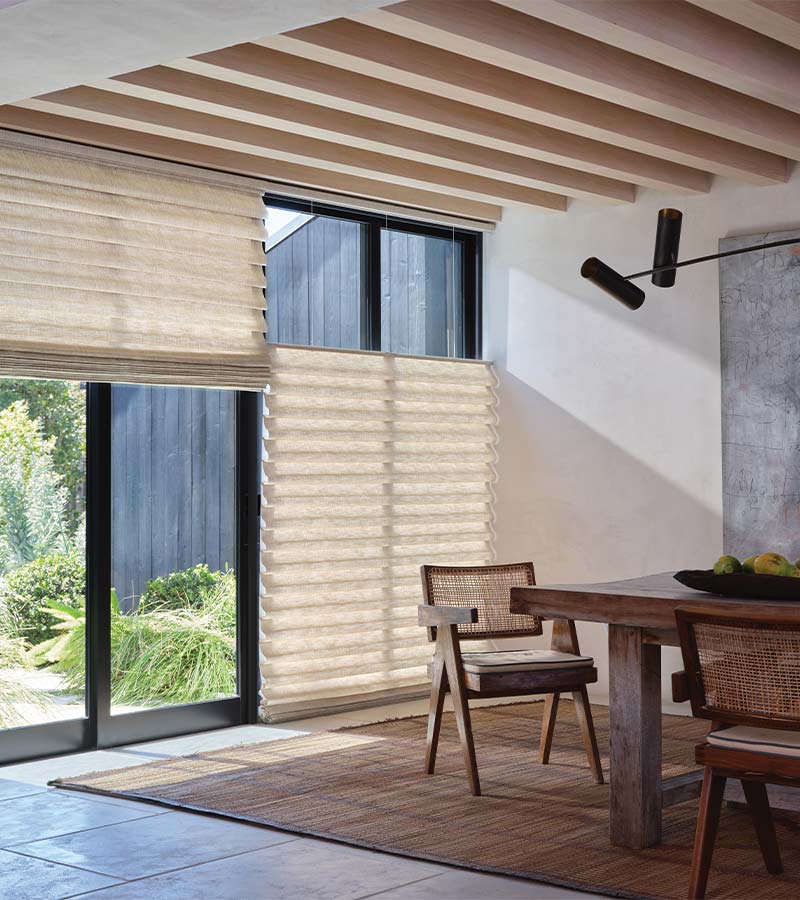 top-down-bottom-up-vignette-roman-window-treatments-creative-blinds dining room beige top down bottom up shades