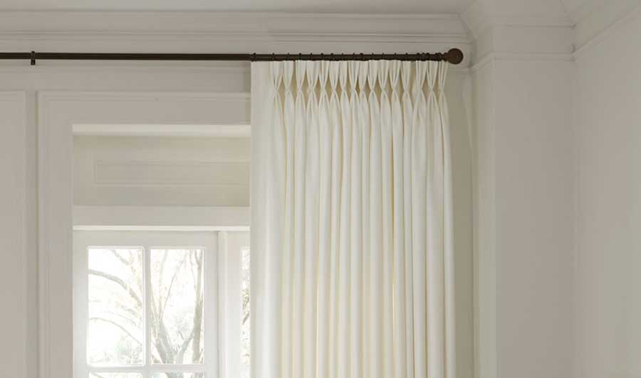 Triple pleat drapery black rod houston tx home