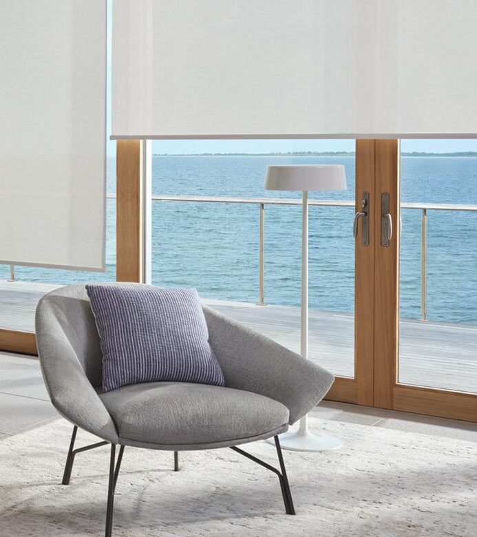 white shades for glass doors