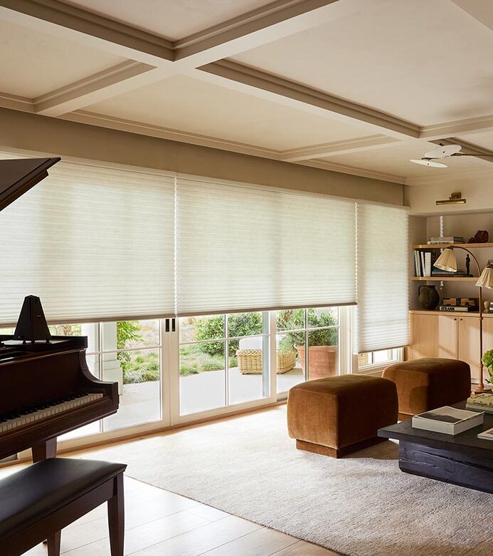 duette honeycomb shades for glass large doors large windows